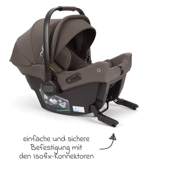 Nuna Babyschale PIPA urbn R 129 ab Geburt bis 13 kg (40 cm - 75 cm) mit Isofix inkl. Sitzverkleinerer & Sonnenverdeck nur 3,3 kg - Chestnut