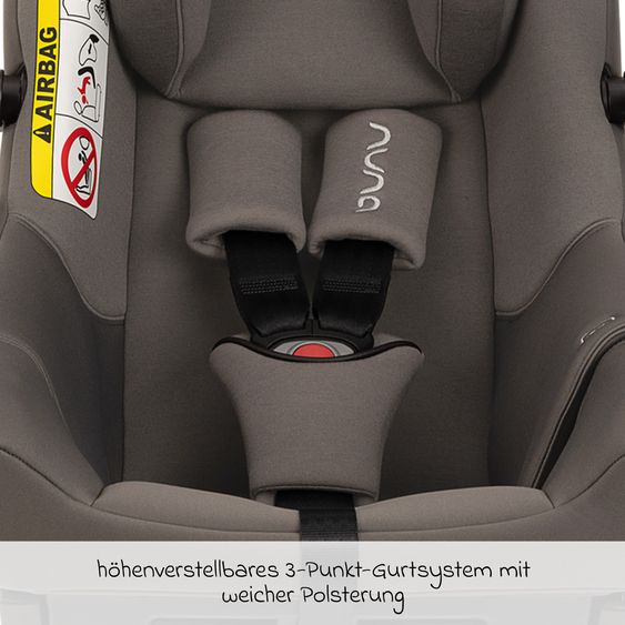 Nuna Babyschale PIPA urbn R 129 ab Geburt bis 13 kg (40 cm - 75 cm) mit Isofix inkl. Sitzverkleinerer & Sonnenverdeck nur 3,3 kg - Thunder