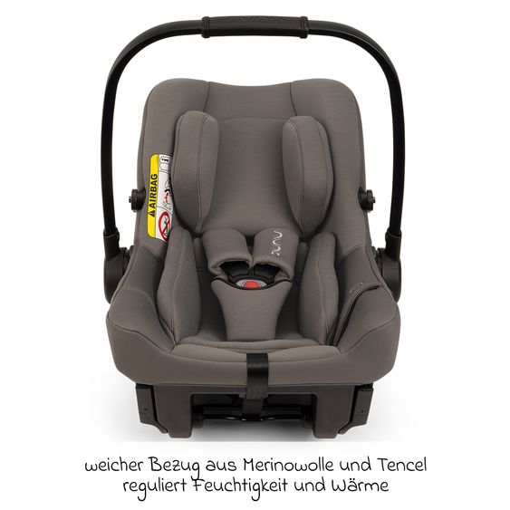 Nuna Babyschale PIPA urbn R 129 ab Geburt bis 13 kg (40 cm - 75 cm) mit Isofix inkl. Sitzverkleinerer & Sonnenverdeck nur 3,3 kg - Thunder