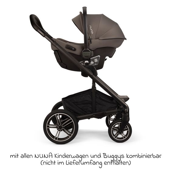 Nuna Babyschale PIPA urbn R 129 ab Geburt bis 13 kg (40 cm - 75 cm) mit Isofix inkl. Sitzverkleinerer & Sonnenverdeck nur 3,3 kg - Thunder