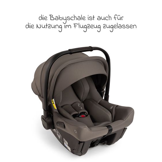 Nuna Babyschale PIPA urbn R 129 ab Geburt bis 13 kg (40 cm - 75 cm) mit Isofix inkl. Sitzverkleinerer & Sonnenverdeck nur 3,3 kg - Thunder