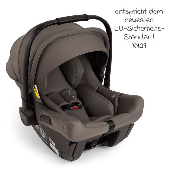 Nuna Babyschale PIPA urbn R 129 ab Geburt bis 13 kg (40 cm - 75 cm) mit Isofix inkl. Sitzverkleinerer & Sonnenverdeck nur 3,3 kg - Thunder