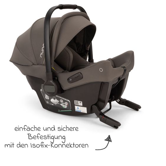 Nuna Babyschale PIPA urbn R 129 ab Geburt bis 13 kg (40 cm - 75 cm) mit Isofix inkl. Sitzverkleinerer & Sonnenverdeck nur 3,3 kg - Thunder