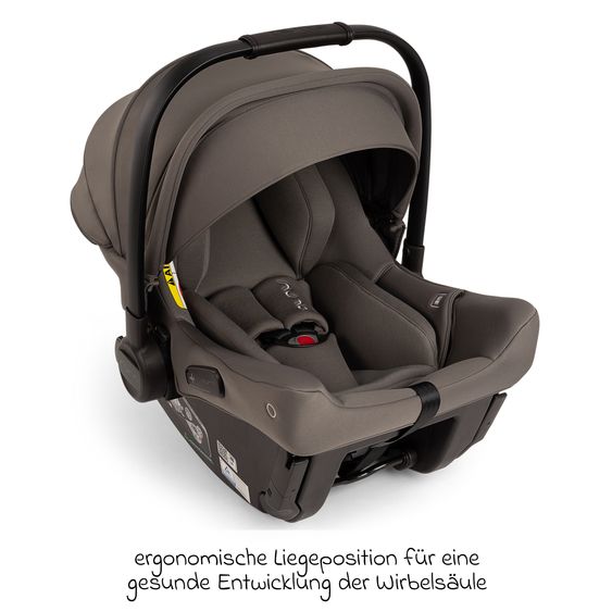 Nuna Babyschale PIPA urbn R 129 ab Geburt bis 13 kg (40 cm - 75 cm) mit Isofix inkl. Sitzverkleinerer & Sonnenverdeck nur 3,3 kg - Thunder