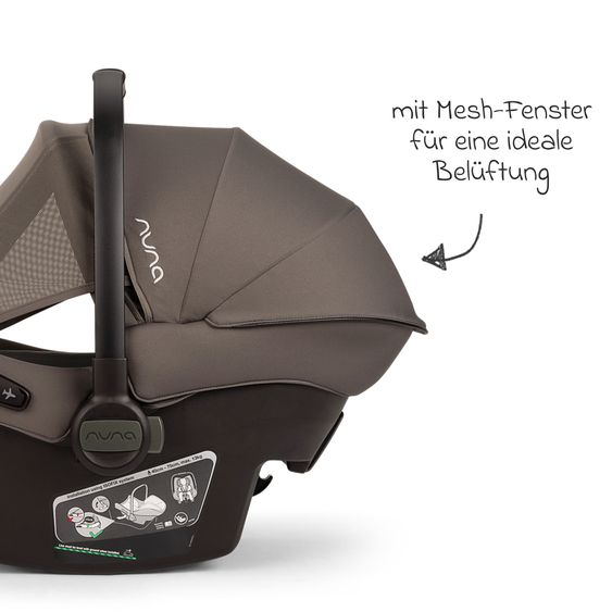 Nuna Babyschale PIPA urbn R 129 ab Geburt bis 13 kg (40 cm - 75 cm) mit Isofix inkl. Sitzverkleinerer & Sonnenverdeck nur 3,3 kg - Thunder