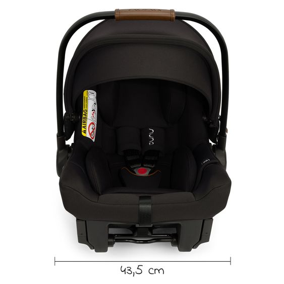 Nuna Babyschale PIPA urbn R129 ab Geburt bis 13 kg (40 cm - 75 cm) inkl. Sitzverkleinerer & Sonnenverdeck nur 3,3 kg mit Isofix - Caviar