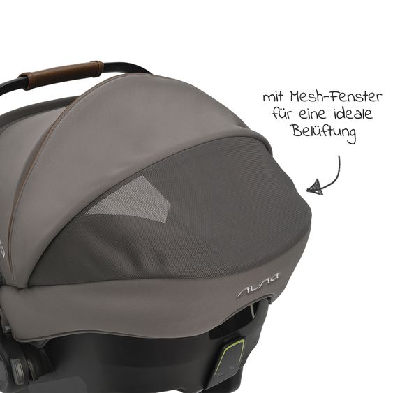 Nuna Babyschale PIPA urbn R129 ab Geburt bis 13 kg (40 cm - 75 cm) inkl. Sitzverkleinerer & Sonnenverdeck nur 3,3 kg mit Isofix - Granite