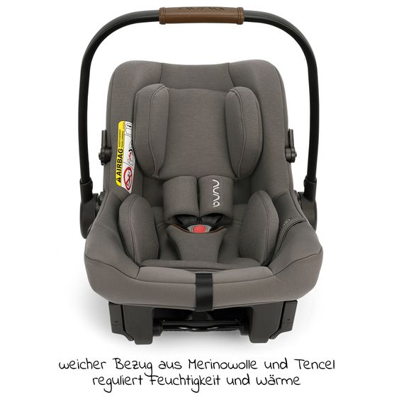 Nuna Babyschale PIPA urbn R129 ab Geburt bis 13 kg (40 cm - 75 cm) inkl. Sitzverkleinerer & Sonnenverdeck nur 3,3 kg mit Isofix - Granite