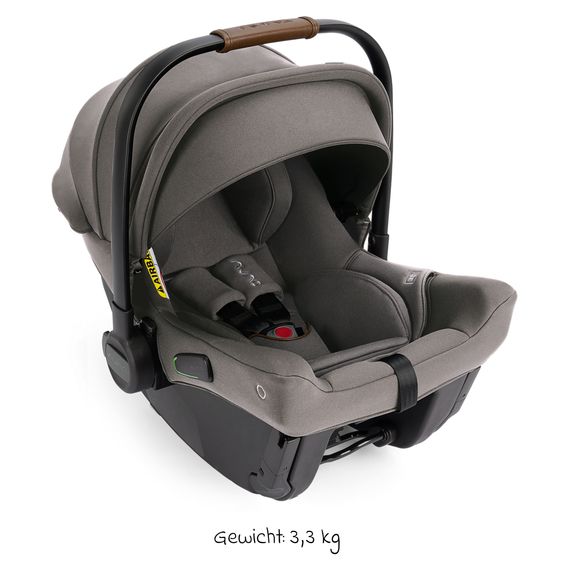 Nuna Babyschale PIPA urbn R129 ab Geburt bis 13 kg (40 cm - 75 cm) inkl. Sitzverkleinerer & Sonnenverdeck nur 3,3 kg mit Isofix - Granite