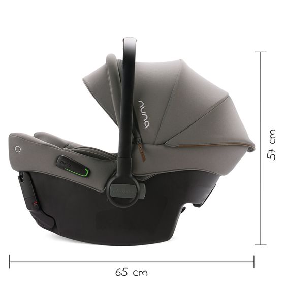 Nuna Babyschale PIPA urbn R129 ab Geburt bis 13 kg (40 cm - 75 cm) inkl. Sitzverkleinerer & Sonnenverdeck nur 3,3 kg mit Isofix - Granite