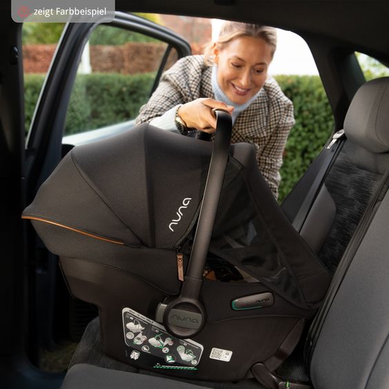 Nuna Babyschale PIPA urbn R129 ab Geburt bis 13 kg (40 cm - 75 cm) inkl. Sitzverkleinerer & Sonnenverdeck nur 3,3 kg mit Isofix - Granite