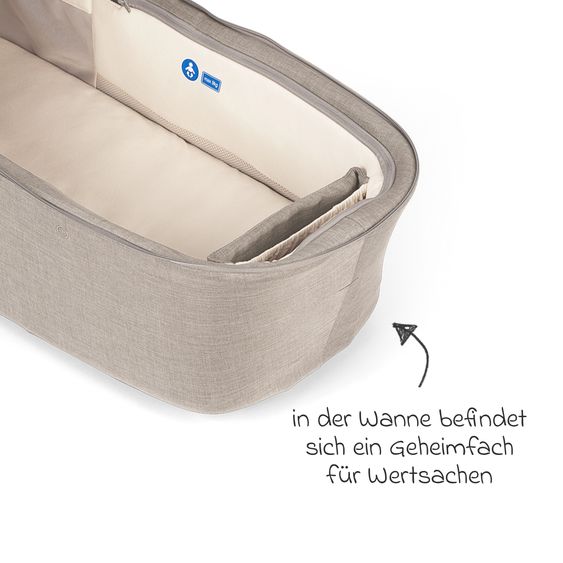 Nuna Navicella per neonati DEMI next pieghevole dalla nascita fino a 9 mesi con protezione visiva, finestra di ventilazione incl. materasso e copertura antipioggia - Chateau