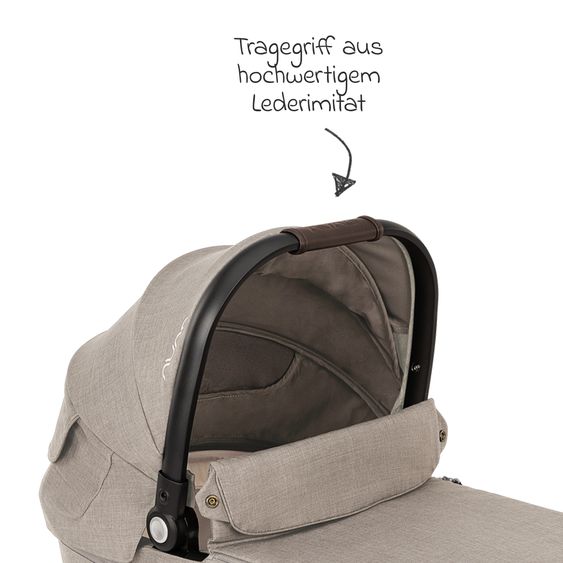 Nuna Navicella per neonati DEMI next pieghevole dalla nascita fino a 9 mesi con protezione visiva, finestra di ventilazione incl. materasso e copertura antipioggia - Chateau