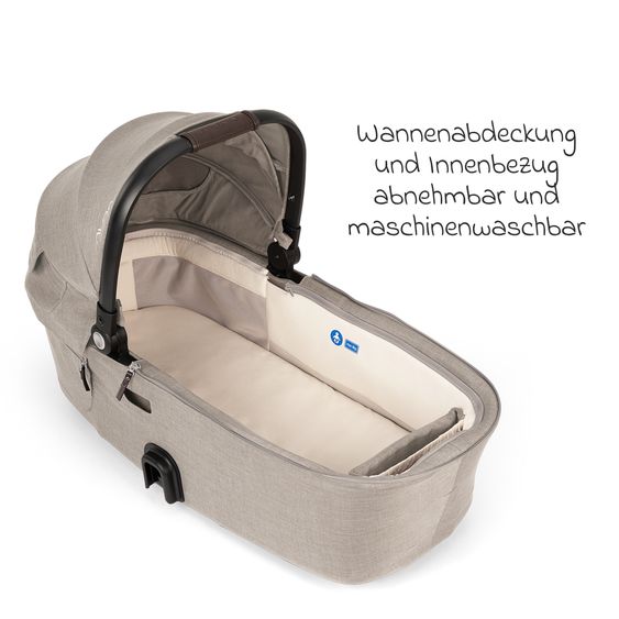 Nuna Navicella per neonati DEMI next pieghevole dalla nascita fino a 9 mesi con protezione visiva, finestra di ventilazione incl. materasso e copertura antipioggia - Chateau