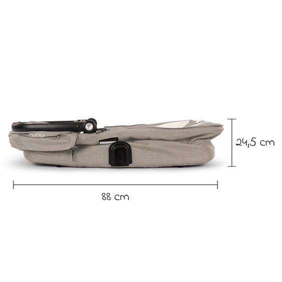 Nuna Navicella per neonati DEMI next pieghevole dalla nascita fino a 9 mesi con protezione visiva, finestra di ventilazione incl. materasso e copertura antipioggia - Chateau