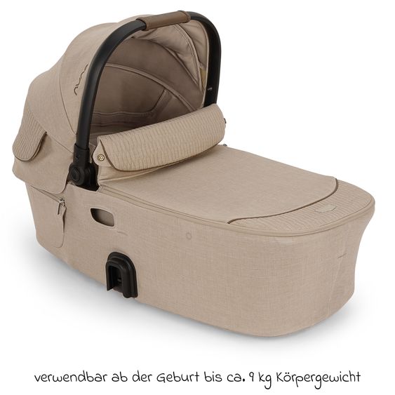 Nuna Navicella per neonati DEMI next pieghevole dalla nascita fino a 9 mesi con protezione visiva, finestra di ventilazione incl. materasso e copertura antipioggia - Cosmopolitan