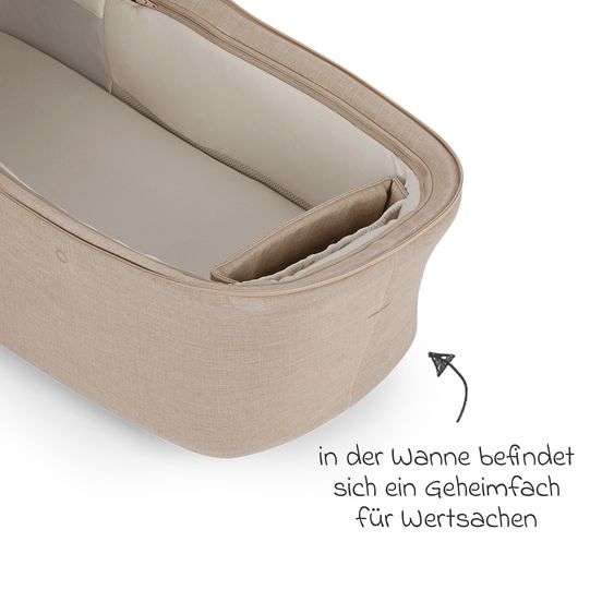 Nuna Navicella per neonati DEMI next pieghevole dalla nascita fino a 9 mesi con protezione visiva, finestra di ventilazione incl. materasso e copertura antipioggia - Cosmopolitan