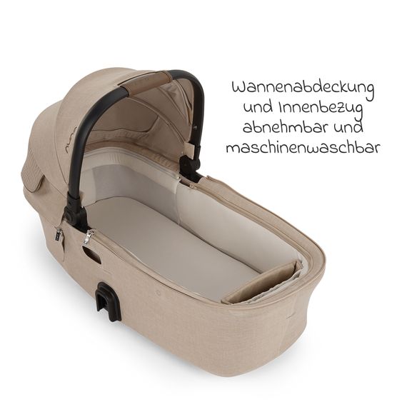 Nuna Navicella per neonati DEMI next pieghevole dalla nascita fino a 9 mesi con protezione visiva, finestra di ventilazione incl. materasso e copertura antipioggia - Cosmopolitan
