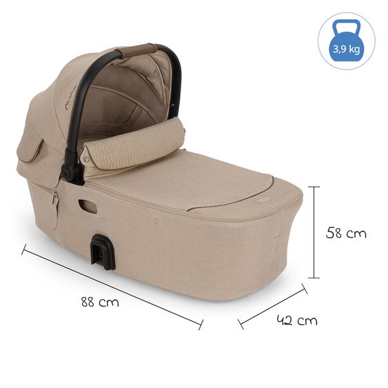 Nuna Navicella per neonati DEMI next pieghevole dalla nascita fino a 9 mesi con protezione visiva, finestra di ventilazione incl. materasso e copertura antipioggia - Cosmopolitan