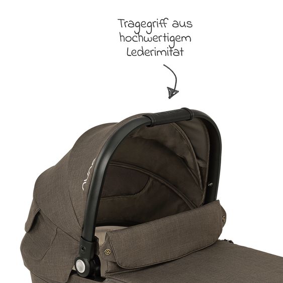 Nuna Navicella per neonati DEMI next pieghevole dalla nascita fino a 9 mesi con protezione visiva, finestra di ventilazione incl. materasso e copertura antipioggia - Pistacchio