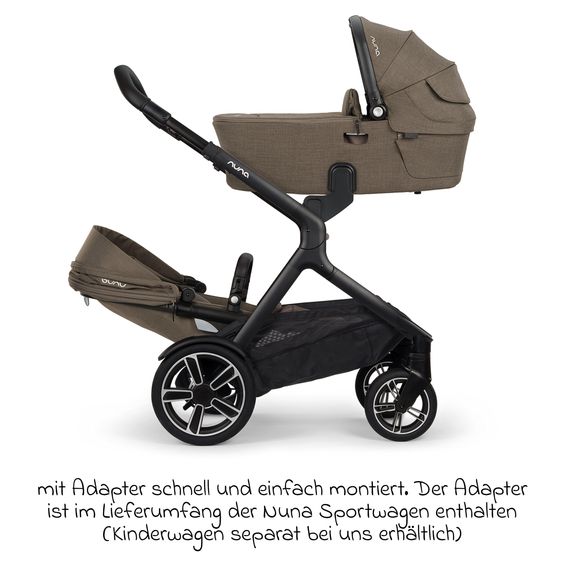 Nuna Navicella per neonati DEMI next pieghevole dalla nascita fino a 9 mesi con protezione visiva, finestra di ventilazione incl. materasso e copertura antipioggia - Pistacchio