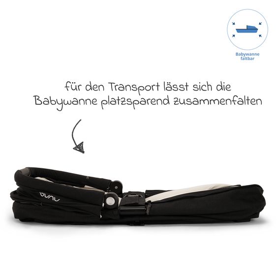 Nuna Carrycot MIXX next from Birth up to 9 Months with Privacy Screen, Ventilation Window incl. Mattress & Rain Cover - Caviar