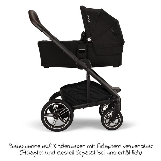 Nuna Carrycot MIXX next from Birth up to 9 Months with Privacy Screen, Ventilation Window incl. Mattress & Rain Cover - Caviar