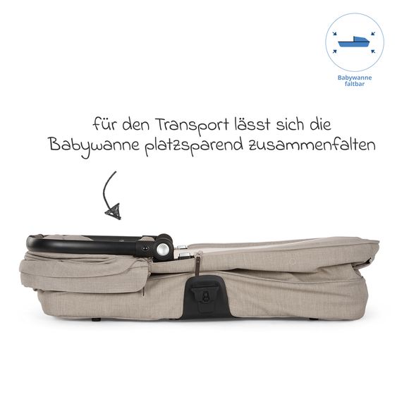 Nuna Babywanne MIXX next ab Geburt bis 9 Monate mit Sichtschutz, Belüftungsfenster inkl. Matratze & Regenschutz - Chateau