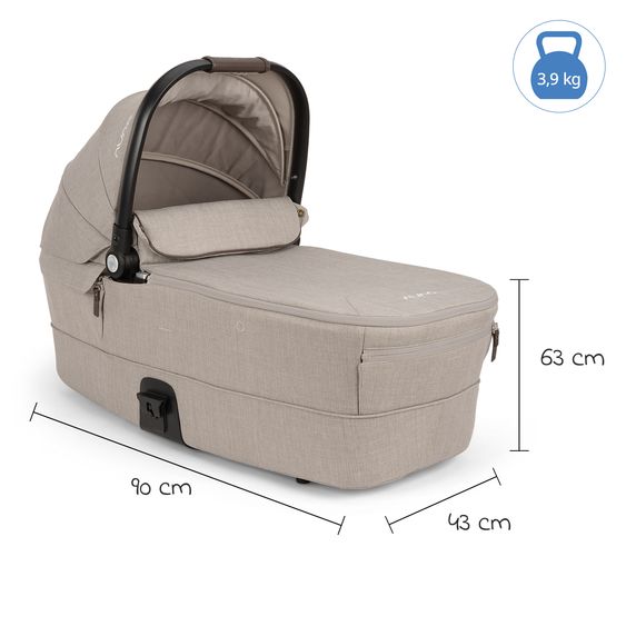 Nuna Babywanne MIXX next ab Geburt bis 9 Monate mit Sichtschutz, Belüftungsfenster inkl. Matratze & Regenschutz - Chateau