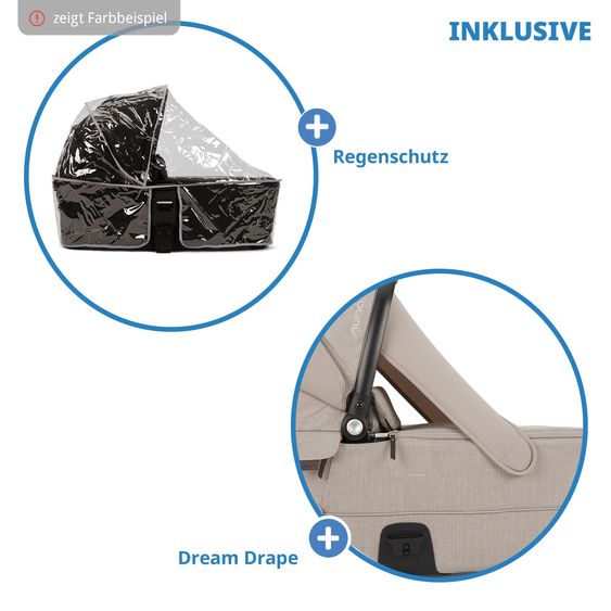 Nuna Babywanne MIXX next ab Geburt bis 9 Monate mit Sichtschutz, Belüftungsfenster inkl. Matratze & Regenschutz - Chateau