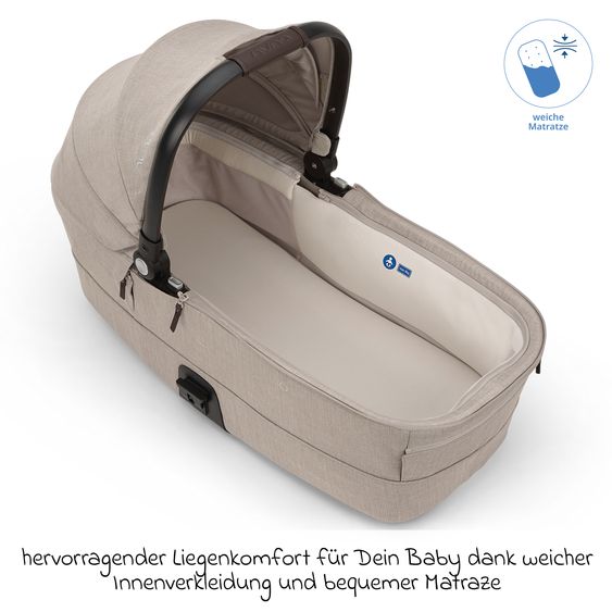 Nuna Babywanne MIXX next ab Geburt bis 9 Monate mit Sichtschutz, Belüftungsfenster inkl. Matratze & Regenschutz - Chateau