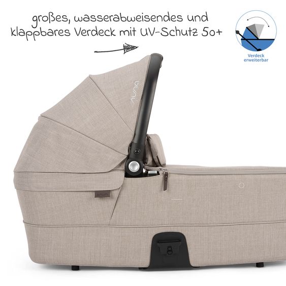 Nuna Babywanne MIXX next ab Geburt bis 9 Monate mit Sichtschutz, Belüftungsfenster inkl. Matratze & Regenschutz - Chateau