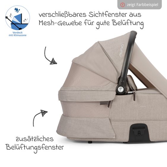 Nuna Babywanne MIXX next ab Geburt bis 9 Monate mit Sichtschutz, Belüftungsfenster inkl. Matratze & Regenschutz - Chateau