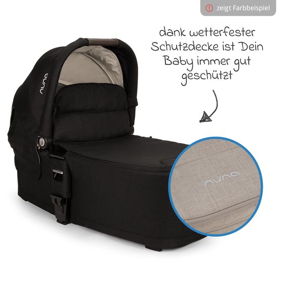 Nuna Babywanne MIXX next ab Geburt bis 9 Monate mit Sichtschutz, Belüftungsfenster inkl. Matratze & Regenschutz - Chateau