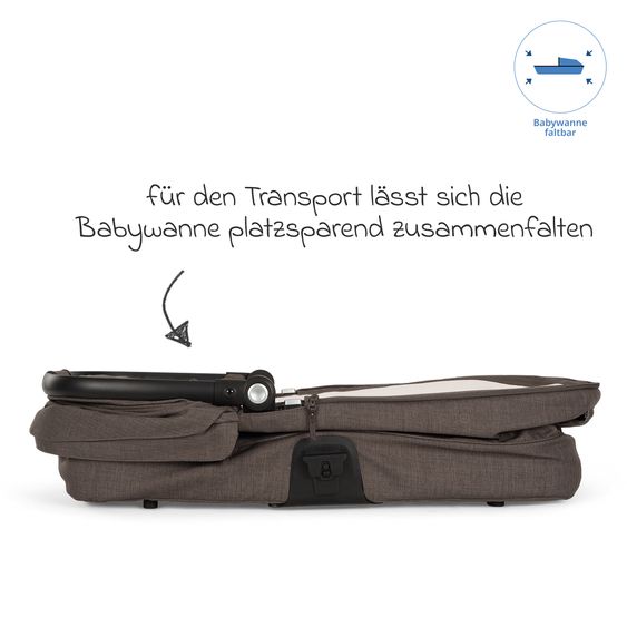 Nuna Babywanne MIXX next ab Geburt bis 9 Monate mit Sichtschutz, Belüftungsfenster inkl. Matratze & Regenschutz - Chestnut