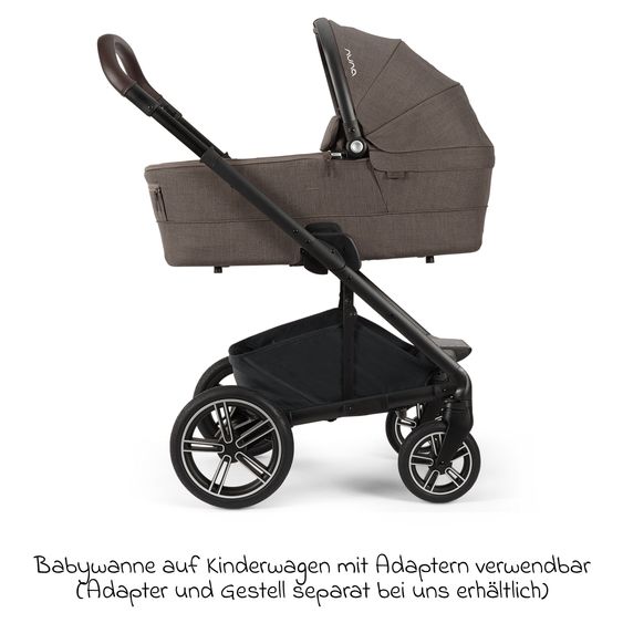 Nuna Babywanne MIXX next ab Geburt bis 9 Monate mit Sichtschutz, Belüftungsfenster inkl. Matratze & Regenschutz - Chestnut