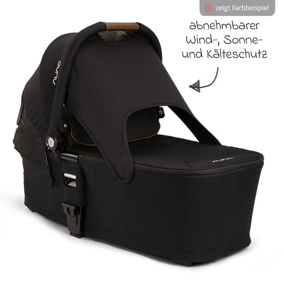 Nuna Babywanne MIXX next ab Geburt bis 9 Monate mit Sichtschutz, Belüftungsfenster inkl. Matratze & Regenschutz - Chestnut