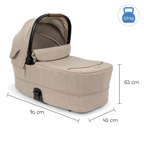 Nuna Babywanne MIXX next ab Geburt bis 9 Monate mit Sichtschutz, Belüftungsfenster inkl. Matratze & Regenschutz - Cosmopolitan