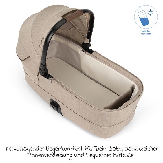 Nuna Babywanne MIXX next ab Geburt bis 9 Monate mit Sichtschutz, Belüftungsfenster inkl. Matratze & Regenschutz - Cosmopolitan
