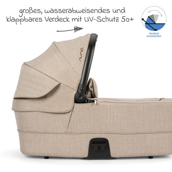 Nuna Babywanne MIXX next ab Geburt bis 9 Monate mit Sichtschutz, Belüftungsfenster inkl. Matratze & Regenschutz - Cosmopolitan