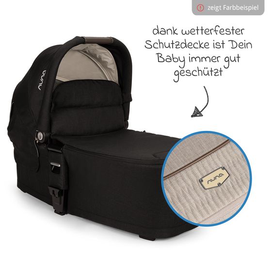 Nuna Babywanne MIXX next ab Geburt bis 9 Monate mit Sichtschutz, Belüftungsfenster inkl. Matratze & Regenschutz - Cosmopolitan