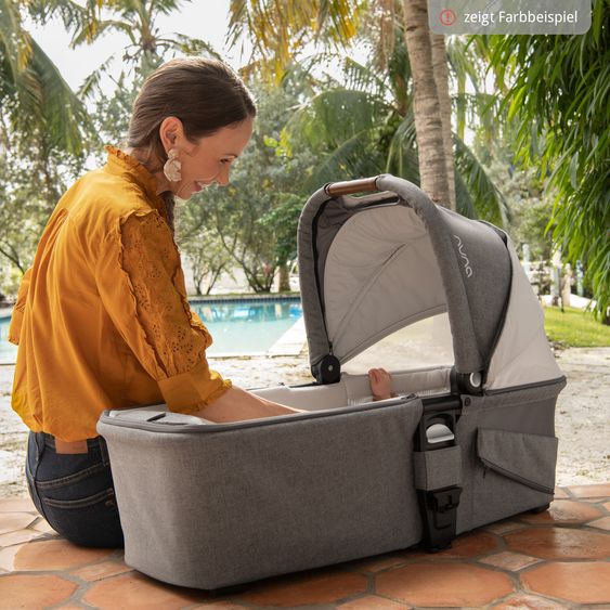 Nuna Babywanne MIXX next ab Geburt bis 9 Monate mit Sichtschutz, Belüftungsfenster inkl. Matratze & Regenschutz - Pine