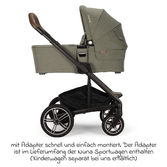 Nuna Babywanne MIXX next ab Geburt bis 9 Monate mit Sichtschutz, Belüftungsfenster inkl. Matratze & Regenschutz - Pine