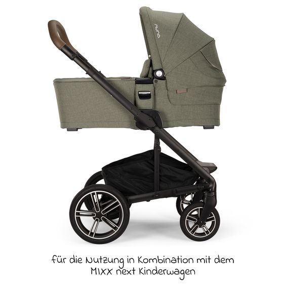 Nuna Babywanne MIXX next ab Geburt bis 9 Monate mit Sichtschutz, Belüftungsfenster inkl. Matratze & Regenschutz - Pine