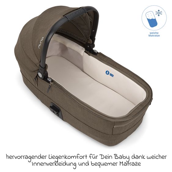 Nuna Babywanne MIXX next ab Geburt bis 9 Monate mit Sichtschutz, Belüftungsfenster inkl. Matratze & Regenschutz - Pistachio