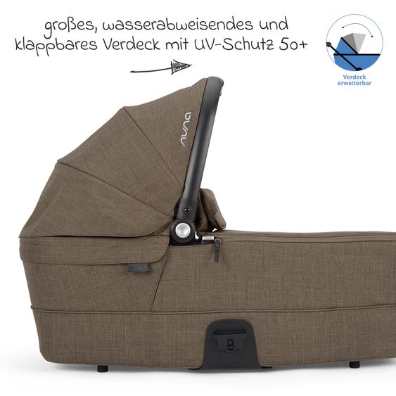 Nuna Babywanne MIXX next ab Geburt bis 9 Monate mit Sichtschutz, Belüftungsfenster inkl. Matratze & Regenschutz - Pistachio