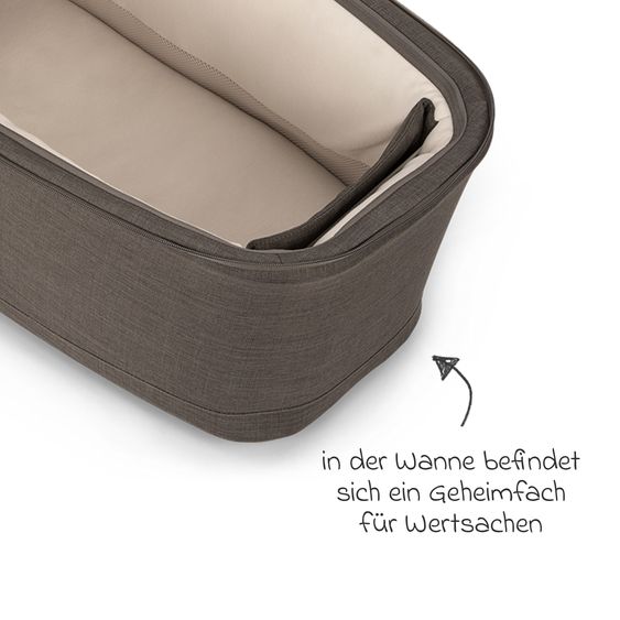 Nuna Carrycot MIXX next from Birth up to 9 Months with Privacy Screen, Ventilation Window incl. Mattress & Rain Cover - Thunder