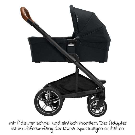 Nuna MIXX next carrycot with mesh window for Mixx next baby carriage incl. mattress & raincover - Caviar