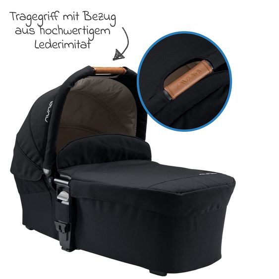 Nuna MIXX next carrycot with mesh window for Mixx next baby carriage incl. mattress & raincover - Caviar