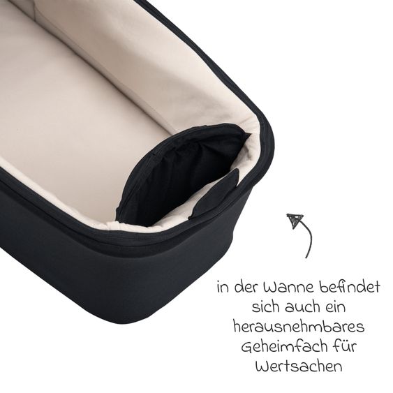 Nuna MIXX next carrycot with mesh window for Mixx next baby carriage incl. mattress & raincover - Caviar